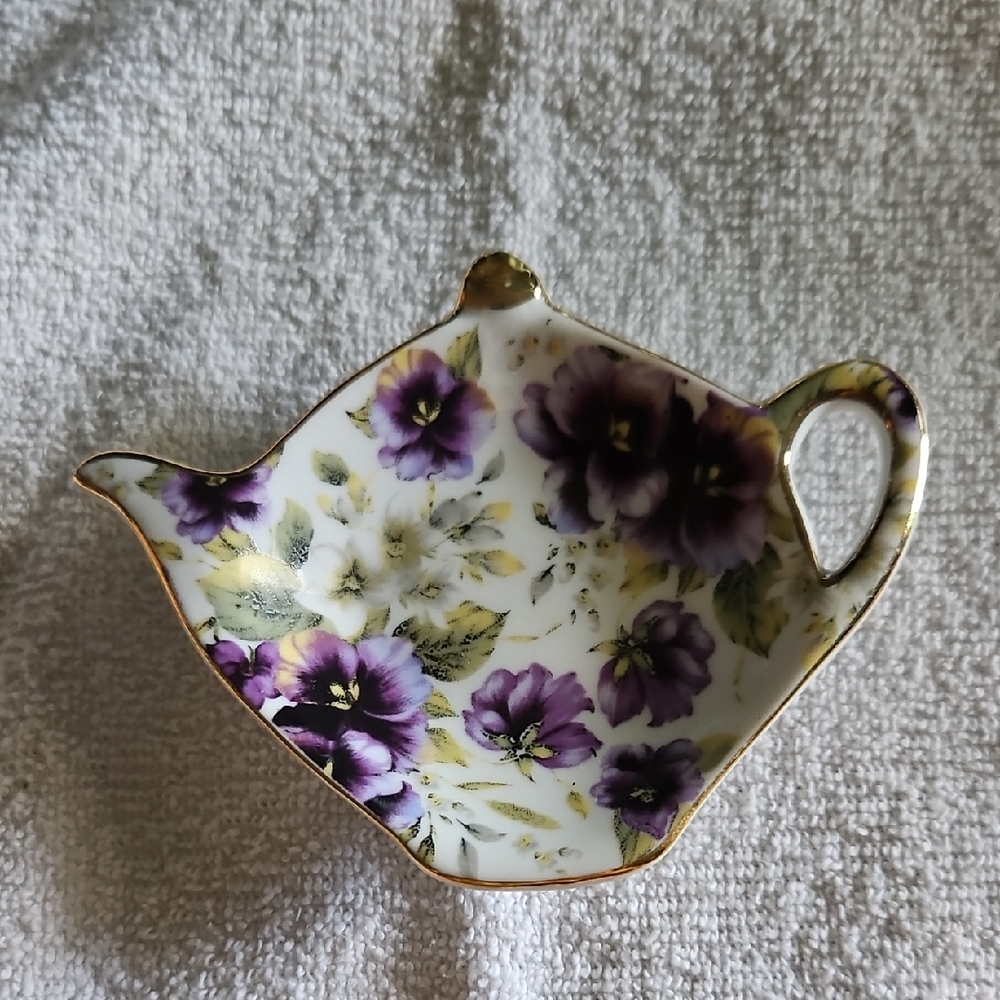 Floral Teapot-Shaped Dish